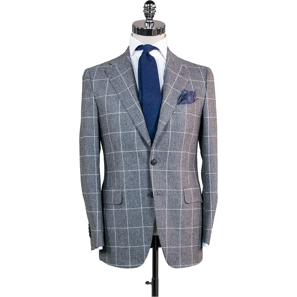 Grey Windowpane Flannel Suit - Beckett & Robb