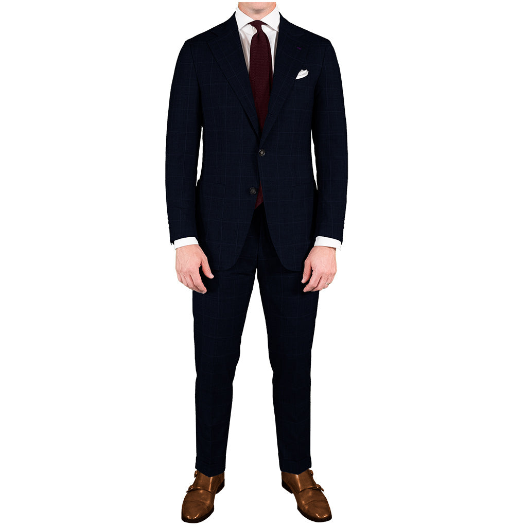 Navy Windowpane Suit - Beckett & Robb