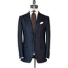 Navy Wide Chalk Stripe Flannel Suit - Beckett & Robb
