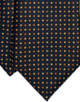 Navy with Orange & Yellow Foulard Silk Tie - Beckett & Robb
