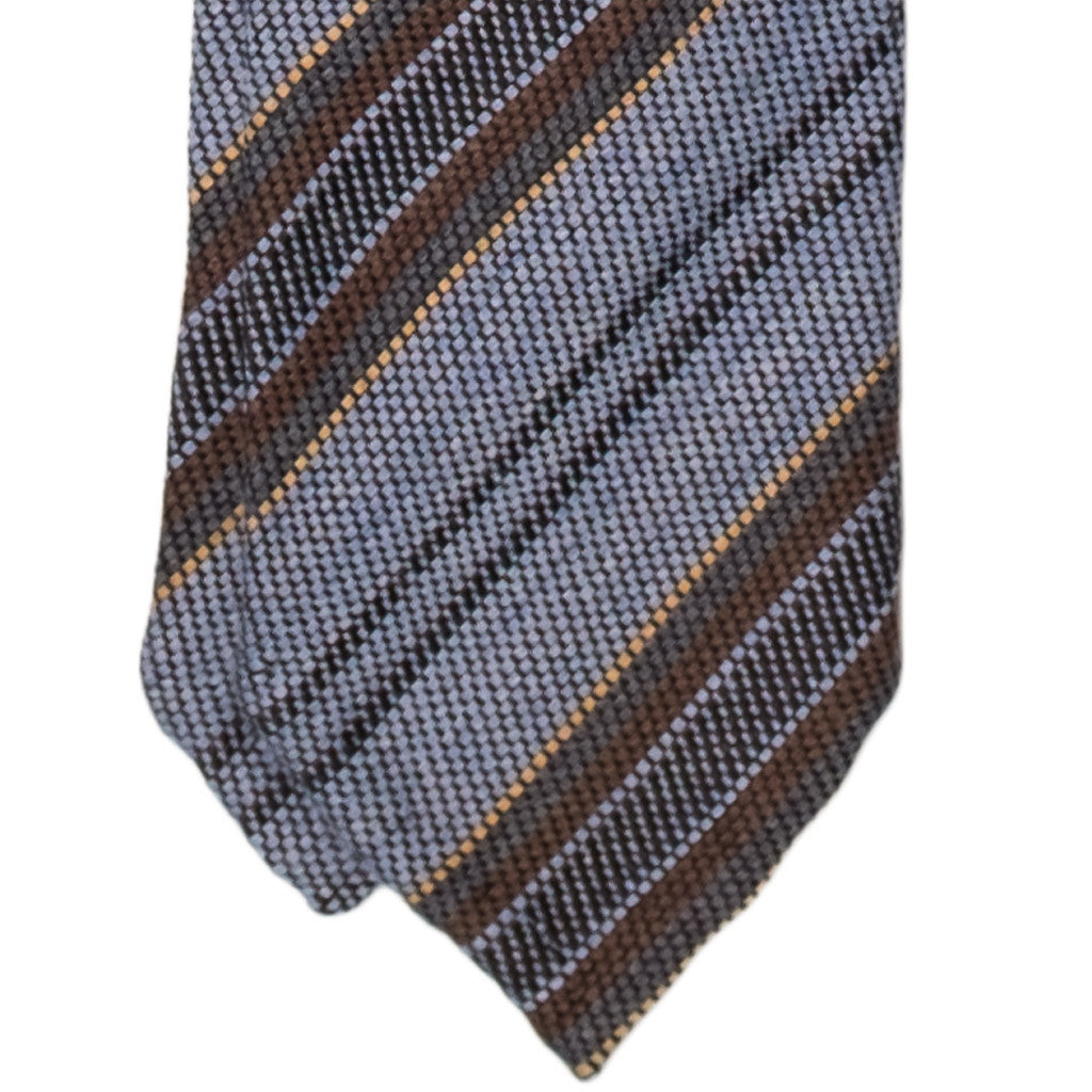 Light Blue Multi-Stripe Wool Tie - Beckett & Robb