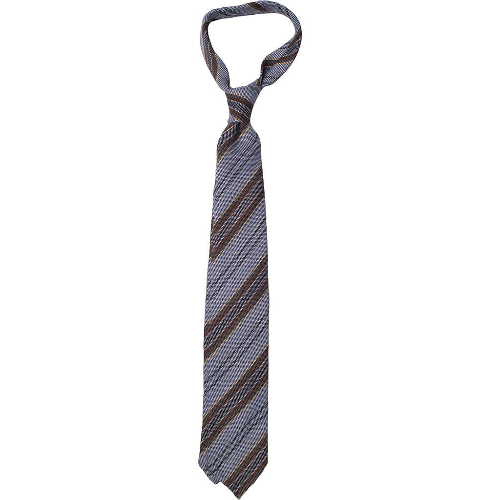 Light Blue Multi-Stripe Wool Tie - Beckett & Robb