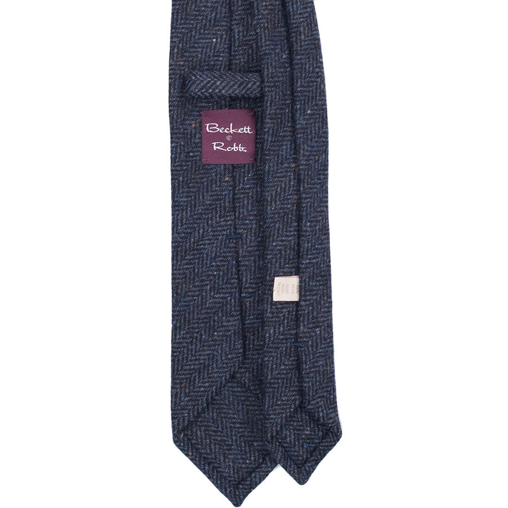 Navy Herringbone Tweed Tie – Beckett & Robb