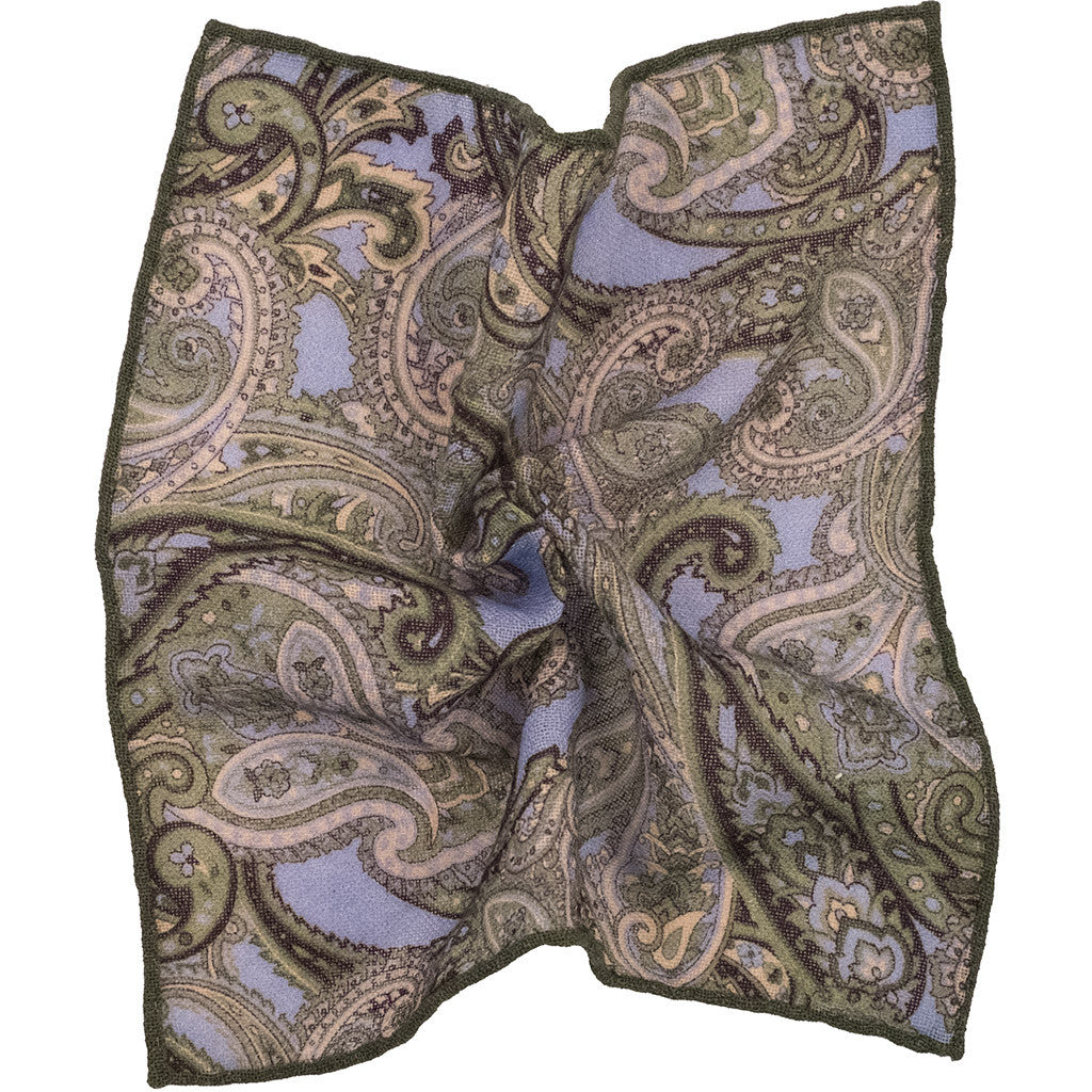 Green Paisley Pocket Square - Beckett &amp; Robb