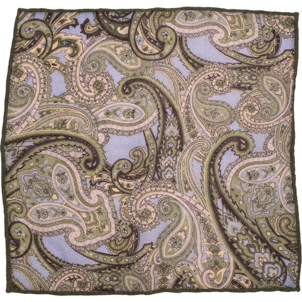 Green Paisley Pocket Square - Beckett &amp; Robb