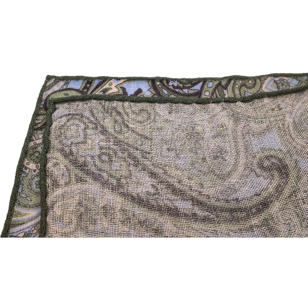 Green Paisley Pocket Square - Beckett & Robb