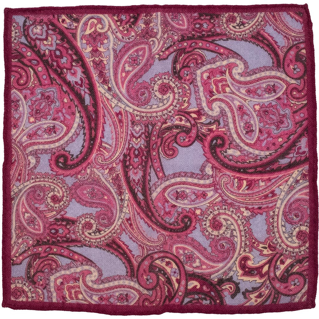 Magenta Paisley Pocket Square - Beckett & Robb