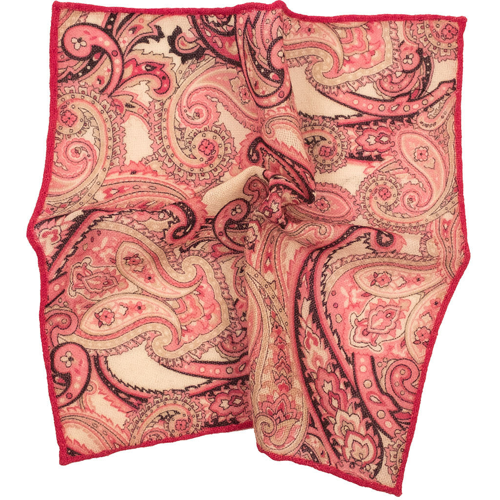 Pink Paisley Pocket Square - Beckett & Robb