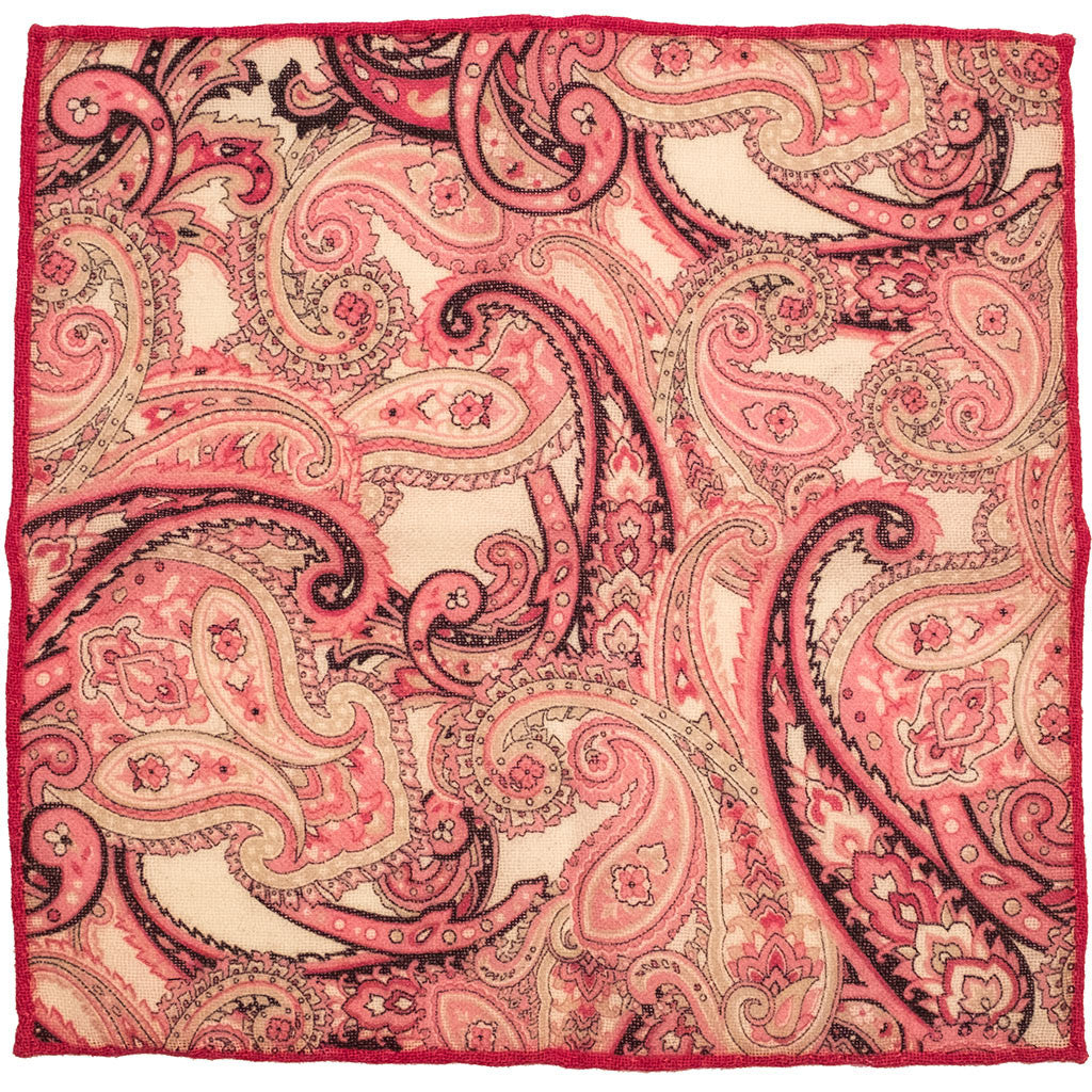 Pink Paisley Pocket Square - Beckett &amp; Robb