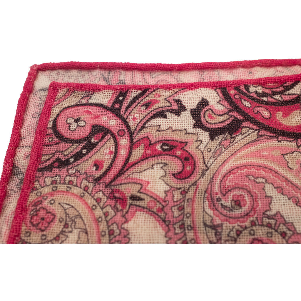 Pink Paisley Pocket Square - Beckett & Robb