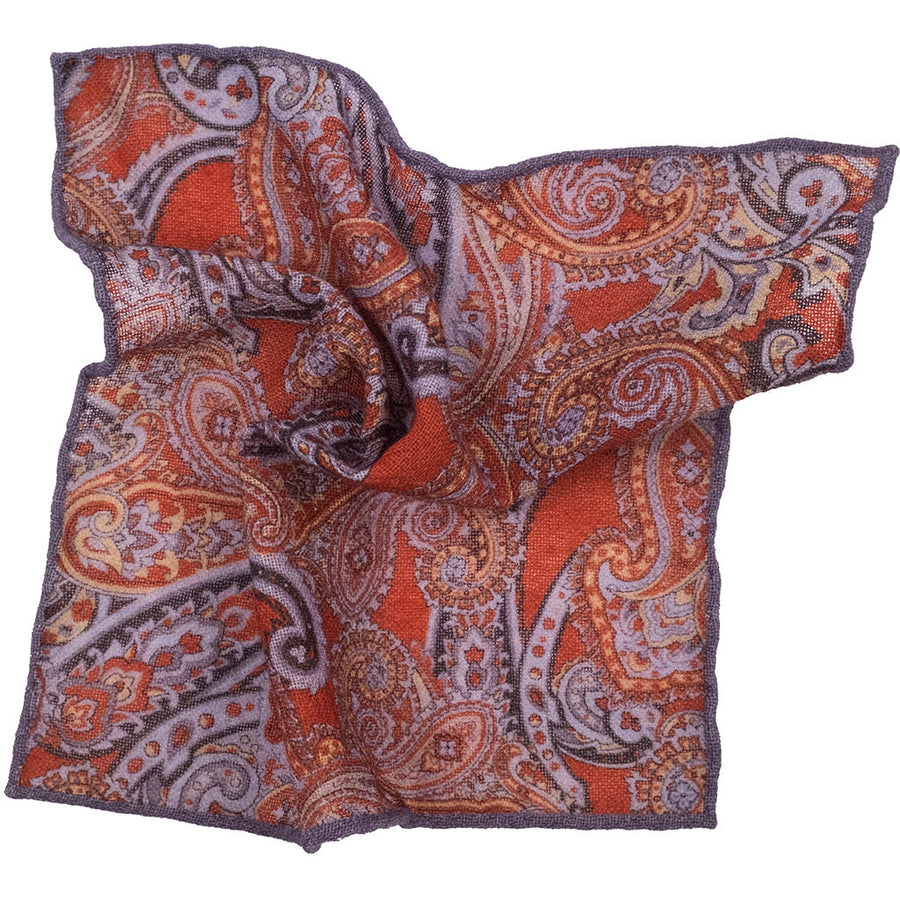 Red Paisley Pocket Square - Beckett & Robb