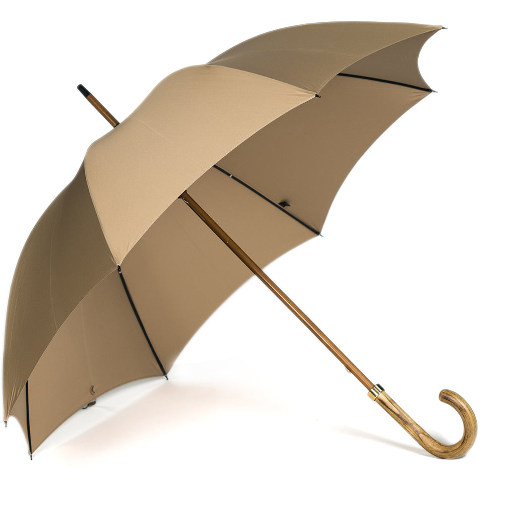 Fox Light Grained Stick Umbrella - Camel Canopy - Beckett & Robb