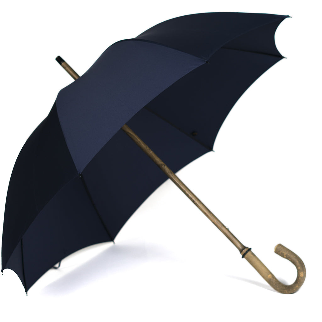 Fox Ash Solid Umbrella - French Navy Canopy - Beckett &amp; Robb