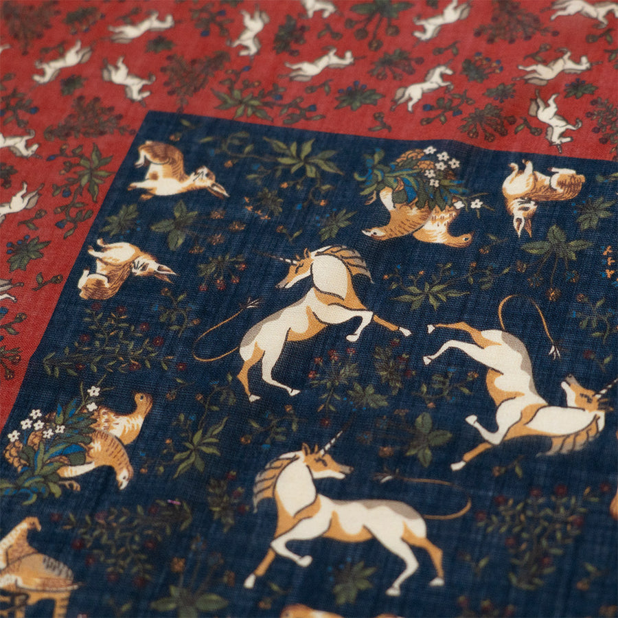 Red Unicorn Print Pocket Square - Beckett & Robb