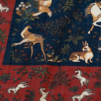 Red Unicorn Print Pocket Square - Beckett & Robb