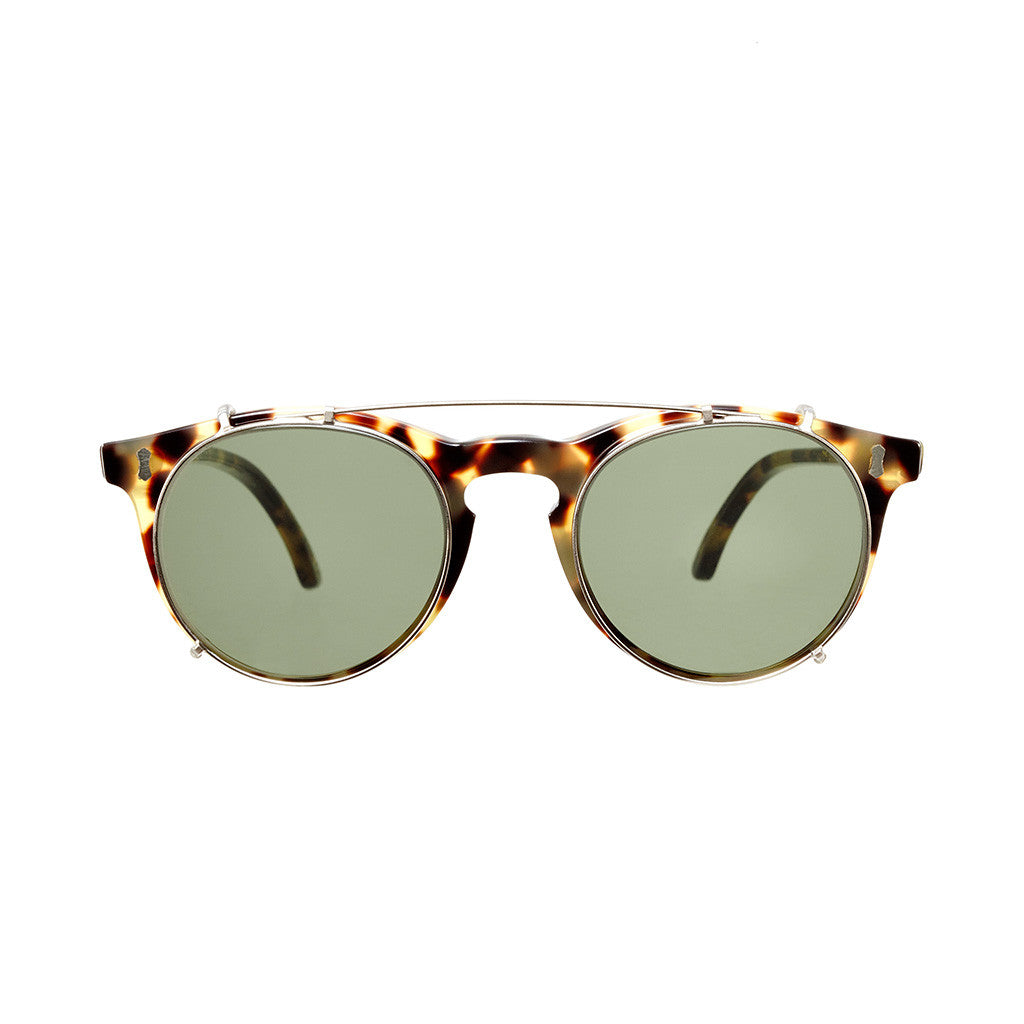 Pleat Light Tortoise Frame - Bottle Green Lenses - Beckett &amp; Robb