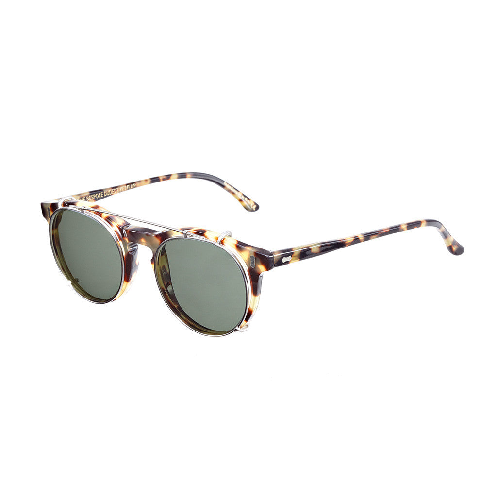 Pleat Light Tortoise Frame - Bottle Green Lenses - Beckett &amp; Robb