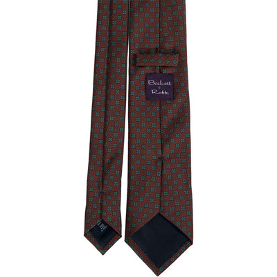 Rust Brown Foulard Silk Tie - Beckett & Robb