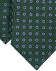 Green & Blue Medallions Foulard Silk Tie - Beckett & Robb
