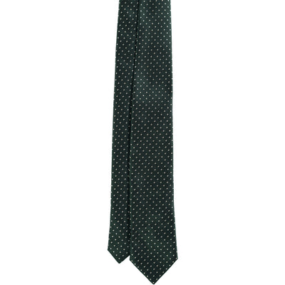Green Embroidered Pin Dot Silk Tie - Beckett & Robb