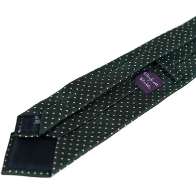 Green Embroidered Pin Dot Silk Tie - Beckett & Robb