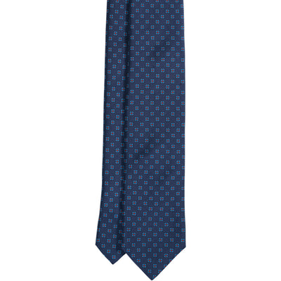 Navy & Blue Foulard Silk Tie - Beckett & Robb