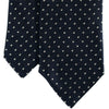 Navy Embroidered Pin Dot Silk Tie - Beckett & Robb