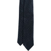 Navy Embroidered Pin Dot Silk Tie - Beckett & Robb