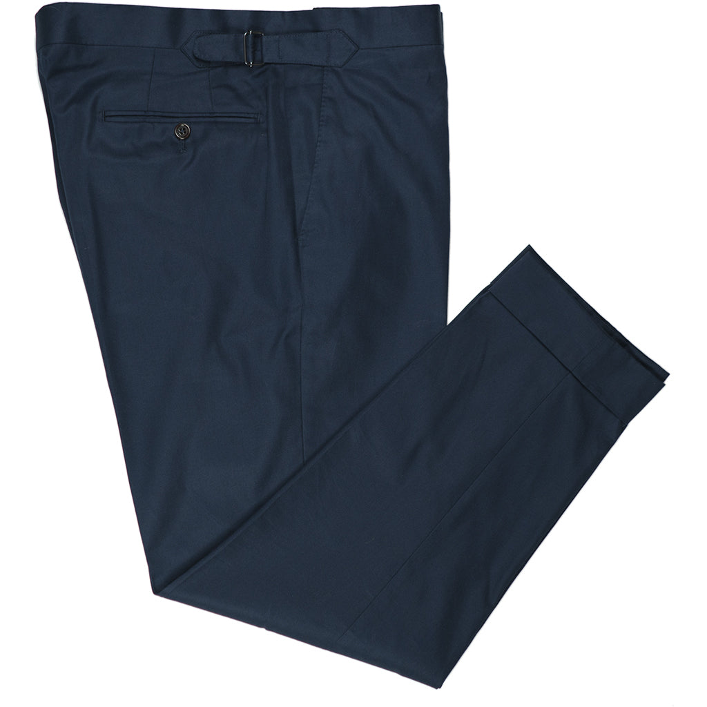 Navy Cotton Trousers - Beckett &amp; Robb