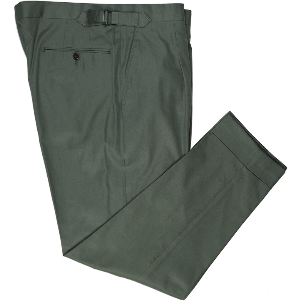 Olive Cotton Trousers - Beckett &amp; Robb