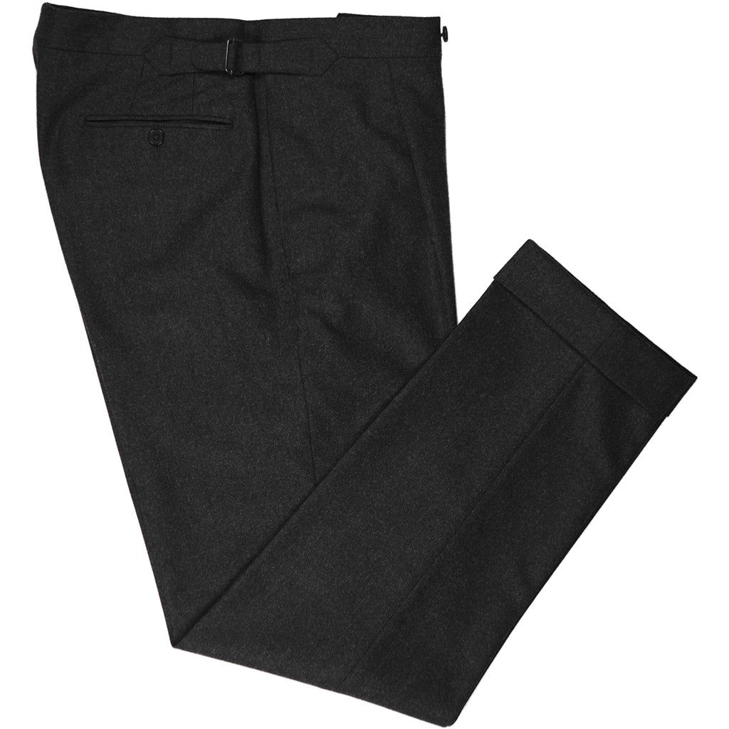 Charcoal Flannel Trousers - Beckett &amp; Robb