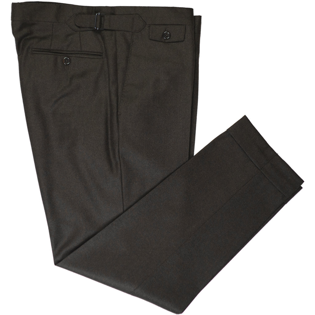 Brown Flannel Trousers - Beckett &amp; Robb