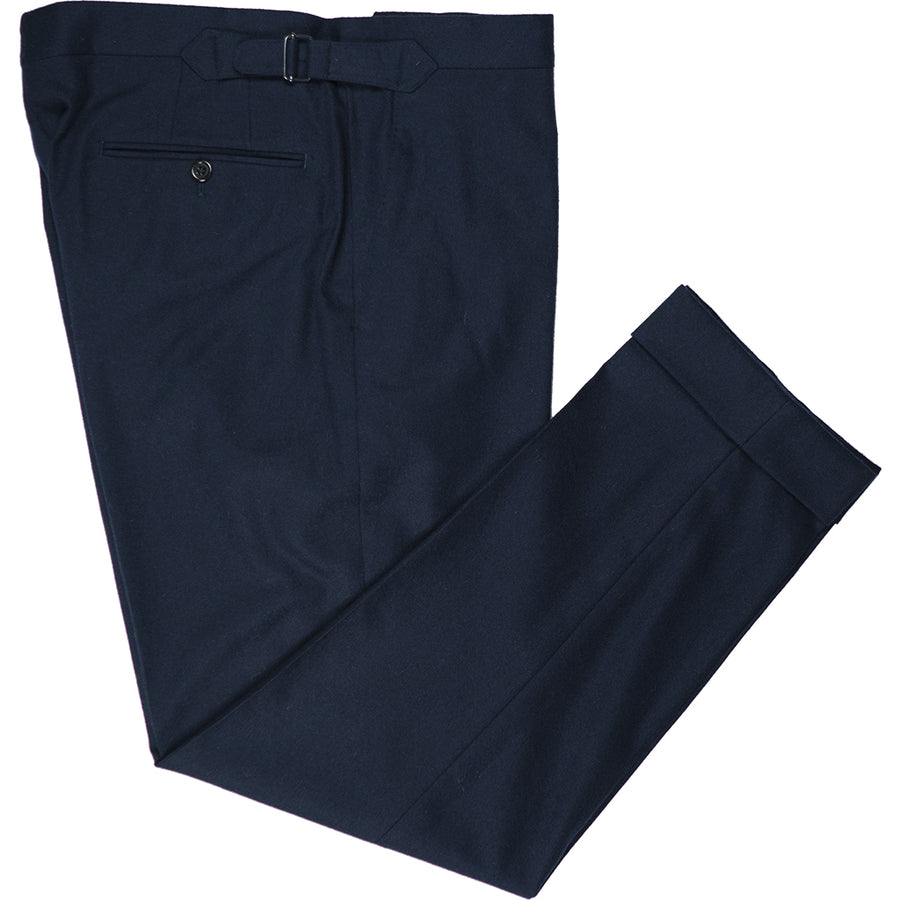 Navy Flannel Trousers - Beckett & Robb