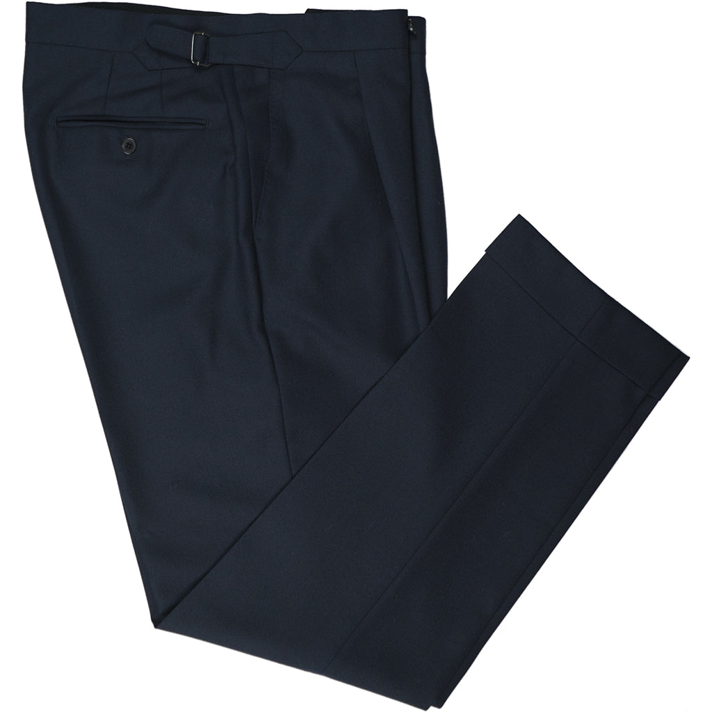 Navy Flannel Trousers - Beckett & Robb
